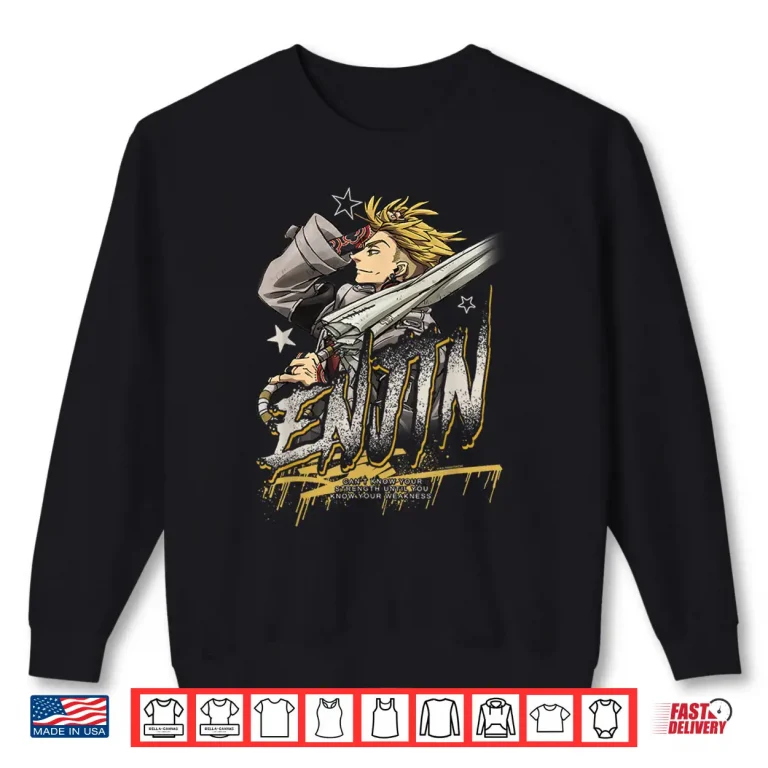 Sweatshirt Enjin Portrait Outline with Stars Anime Shirt