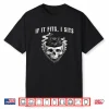 If It Fits I Sits Black Cat Skull Spooky Minimalist Shirt