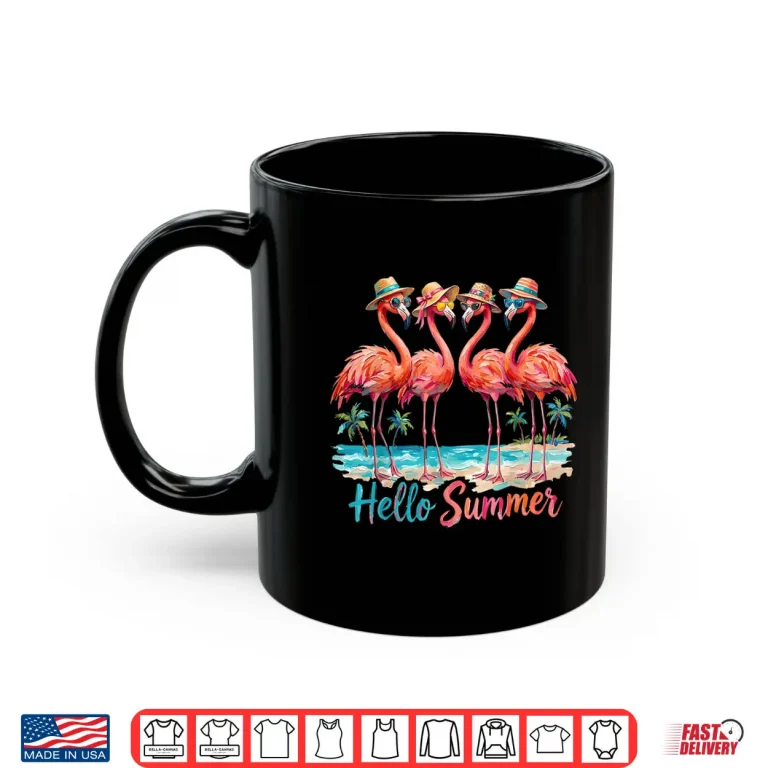 Mug Hello Summer Flamingo Summer Vacation Family Matching Shirt