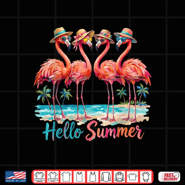Design Hello Summer Flamingo Summer Vacation Family Matching Shirt