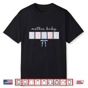 Mother Baby Nurse Cute Coquette Stethoscope Bow Medical Shirt