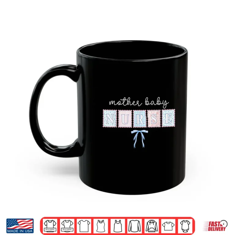 Mug Mother Baby Nurse Cute Coquette Stethoscope Bow Medical Shirt