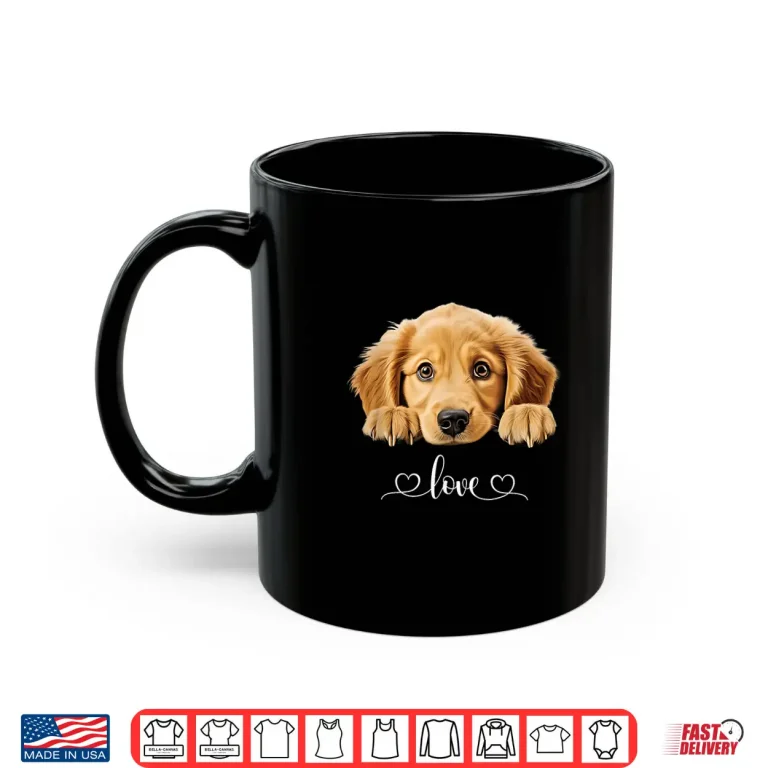 Mug Cute Dog Graphic Love Golden Retriever Puppy Dog Shirt