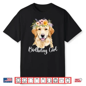 Dog Birthday Girl Golden Retriever Birthday Party Outfit Shirt