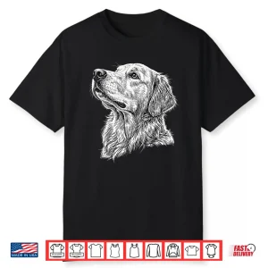 Golden Retriever Art Dog Lover Pet Portrait Animal Lovers Shirt