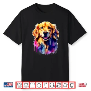 Golden Retriever Dog Watercolor Family T  All Ages Dog Lover Shirt