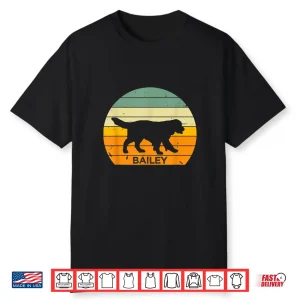 Golden Retriever Personalized Bailey Dog Name Vintage Sunset Shirt