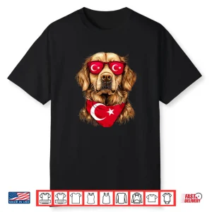 Turkish Flag Golden Retriever Dog Heritage Turkey Shirt