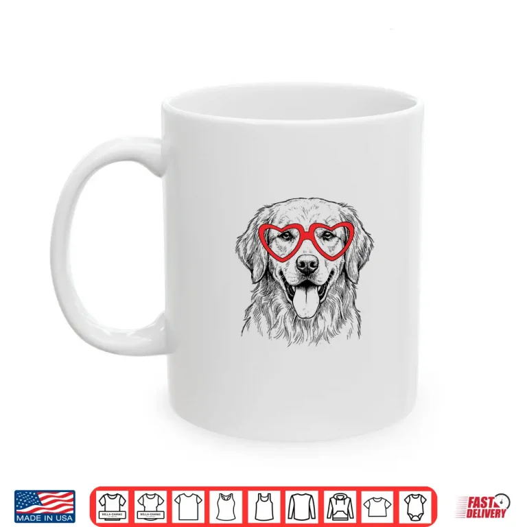 Mug Valentines Golden Retriever Cute Funny Dog Shirt