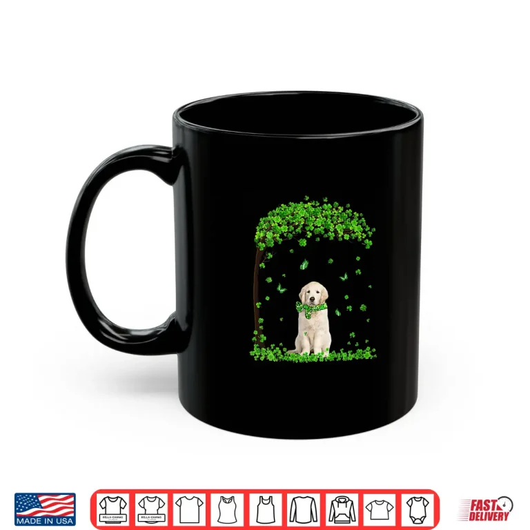Mug Womens Golden Retriever St Patricks Day Lover Irish Shamrock Dog Shirt