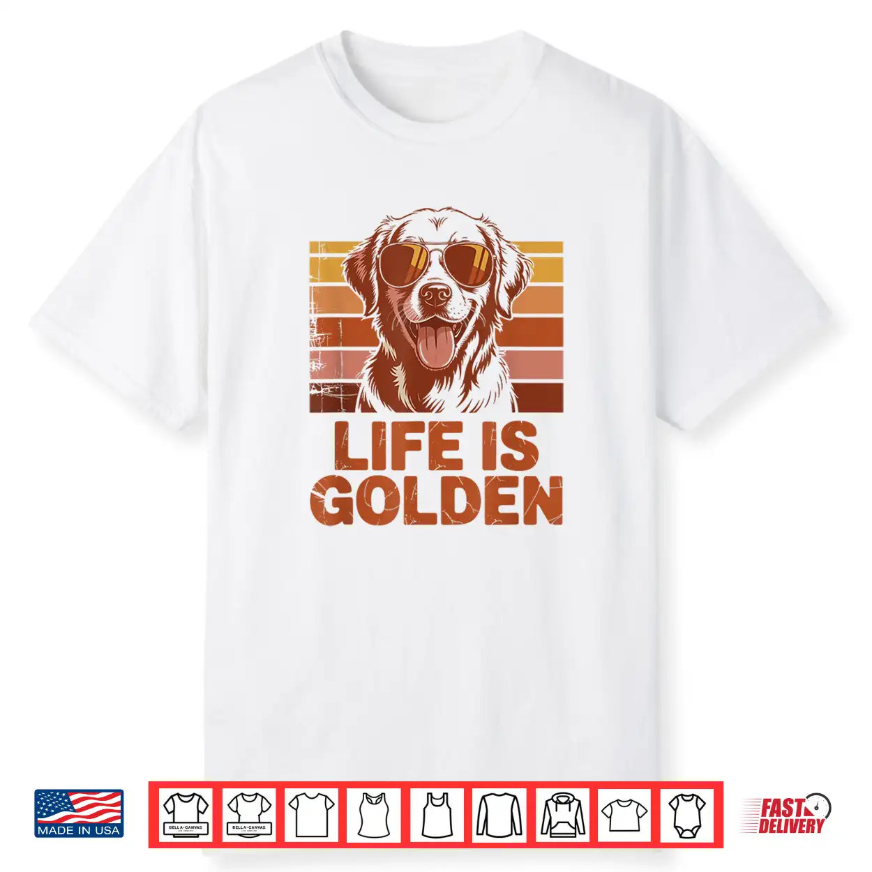 Golden Retriever Dog Life Is Golden Retro Vintage Shirt Golden Retriever Dog Life Is Golden Retro Vintage Shirt