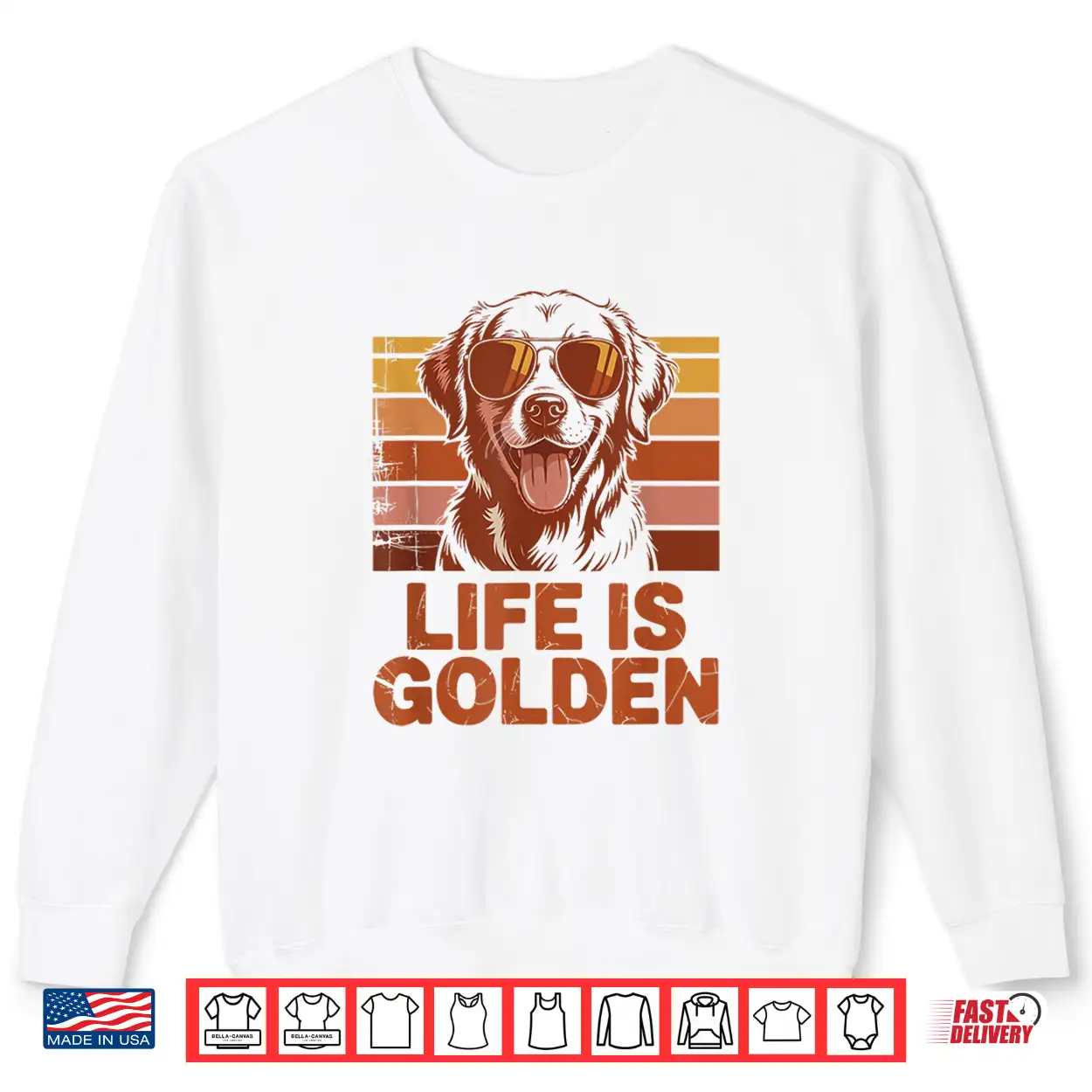 Golden Retriever Dog Life Is Golden Retro Vintage Shirt Golden Retriever Dog Life Is Golden Retro Vintage Shirt