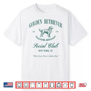 Golden Retriever Social Club Preppy Dog Mom Retro 80S 90S Shirt