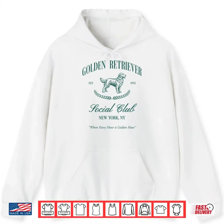 Hoodie Golden Retriever Social Club Preppy Dog Mom Retro 80s 90s Shirt