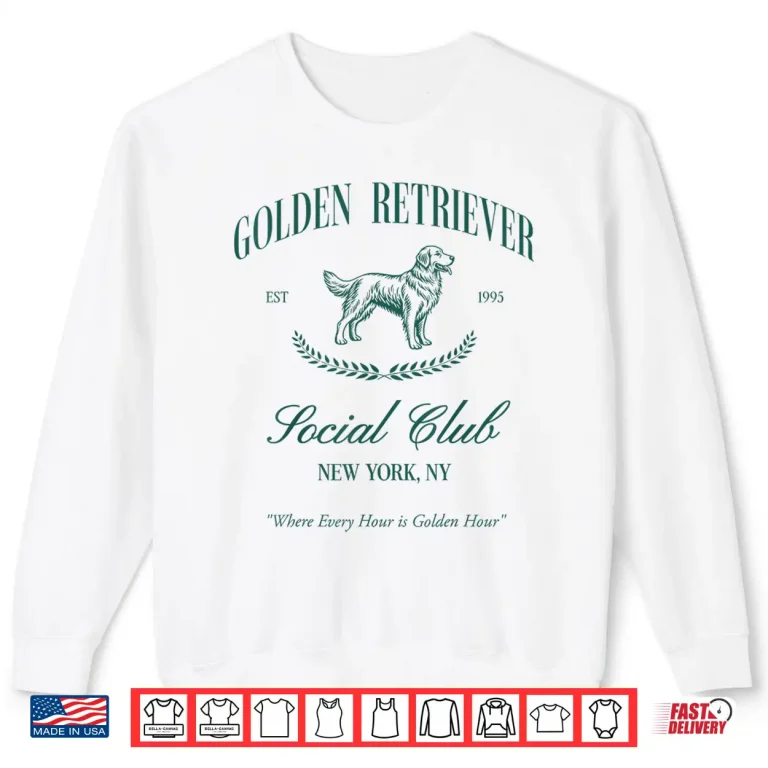 Sweatshirt Golden Retriever Social Club Preppy Dog Mom Retro 80s 90s Shirt