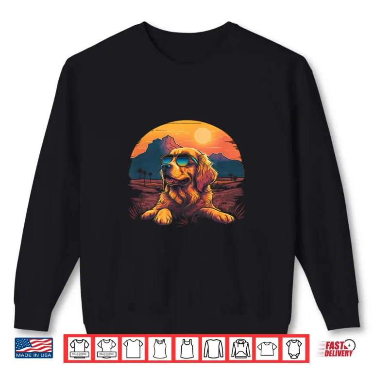 Golden Retriever With Retro Sunset Sunglasses Vintage Gifts Shirt 2 Sweatshirt Golden Retriever With Retro Sunset Sunglasses Vintage Gifts Shirt