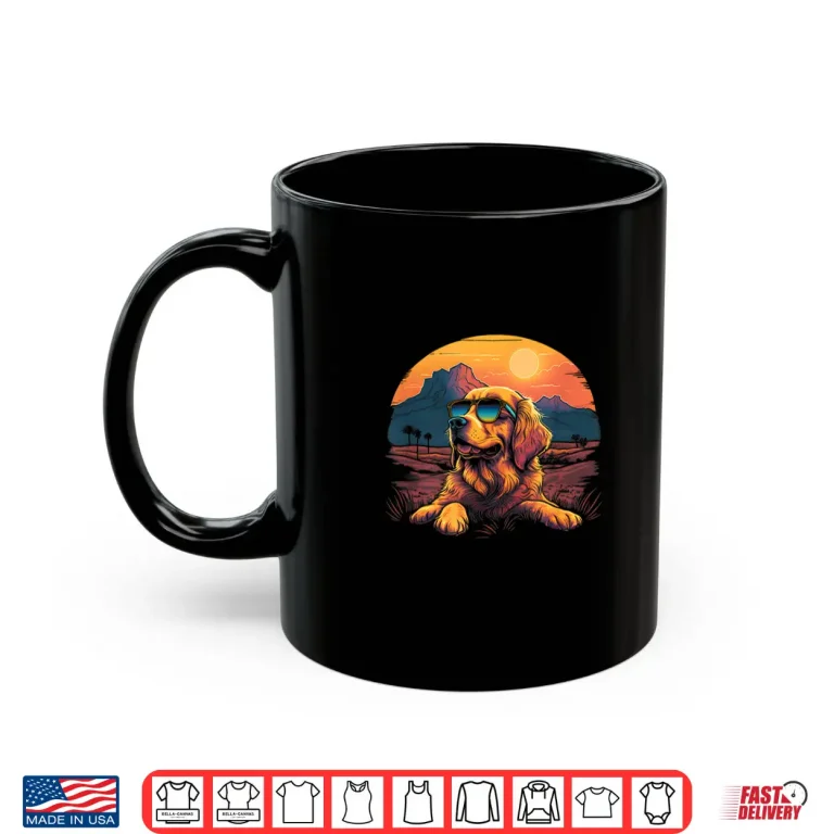Golden Retriever With Retro Sunset Sunglasses Vintage Gifts Shirt 3 Mug Golden Retriever With Retro Sunset Sunglasses Vintage Gifts Shirt