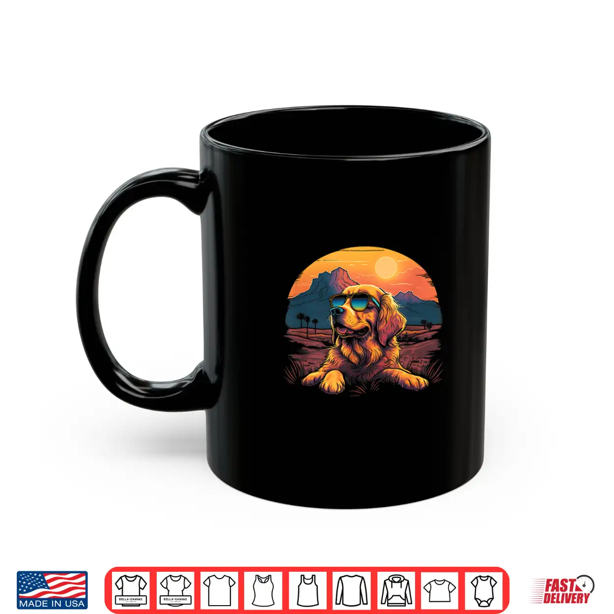 Golden Retriever With Retro Sunset Sunglasses Vintage Gifts Shirt Golden Retriever With Retro Sunset Sunglasses Vintage Gifts Shirt