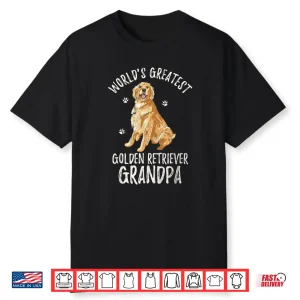 World’S Greatest Golden Retriever Grandpa Funny Dog Lover Shirt