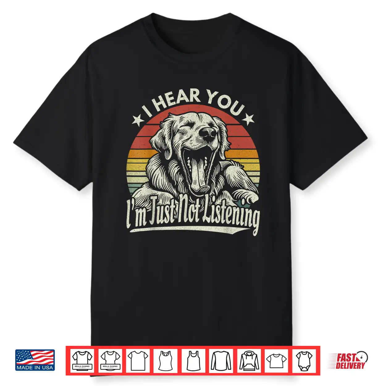 Yawn Golden Retriever I Hear You I Just Not Listening Retro Shirt Yawn Golden Retriever I Hear You I Just Not Listening Retro Shirt