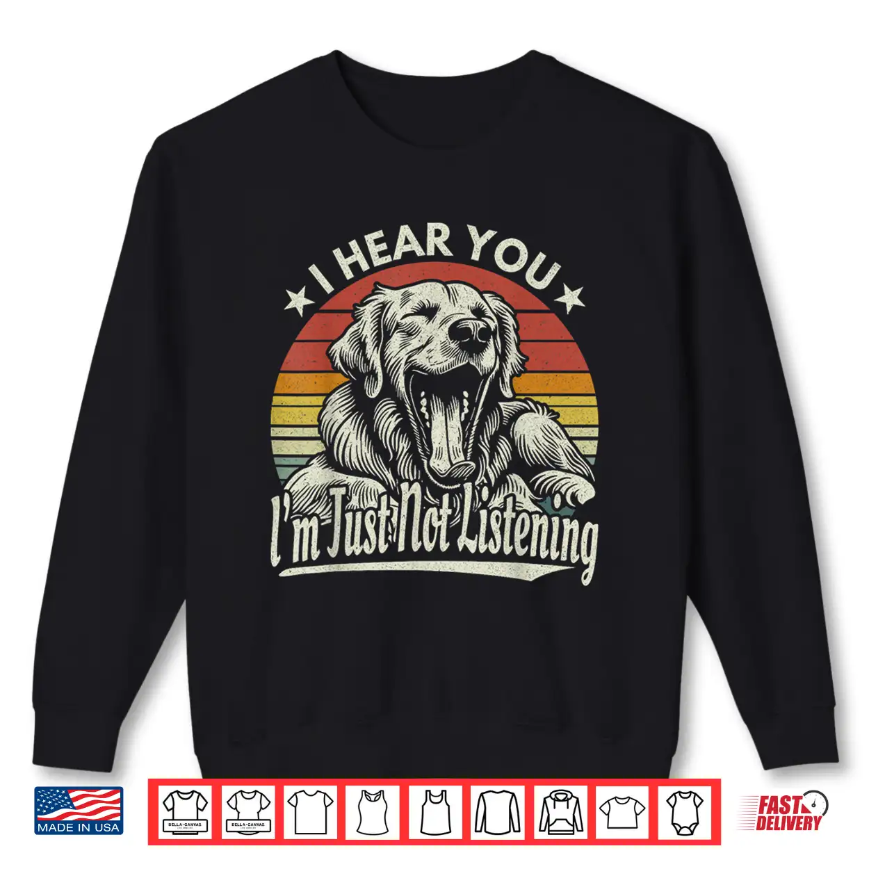 Yawn Golden Retriever I Hear You I Just Not Listening Retro Shirt Yawn Golden Retriever I Hear You I Just Not Listening Retro Shirt