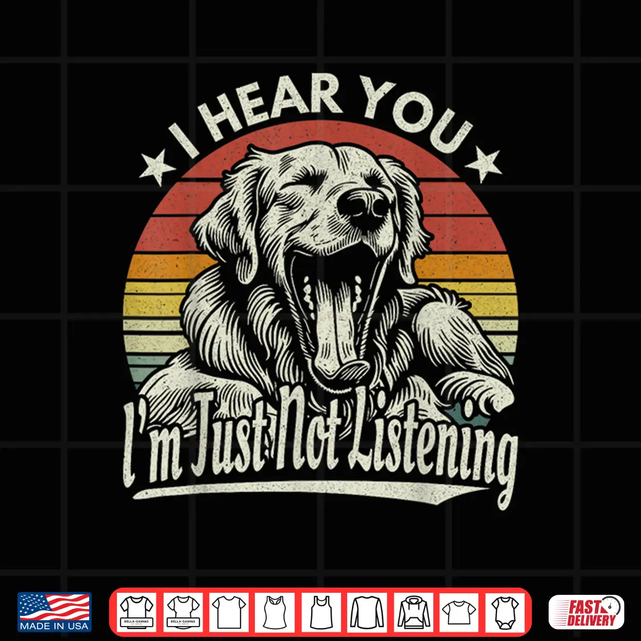 Yawn Golden Retriever I Hear You I Just Not Listening Retro Shirt Yawn Golden Retriever I Hear You I Just Not Listening Retro Shirt