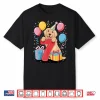 7Th Birthday Boy Girl 7 Years Old Seven Golden Retriever Shirt