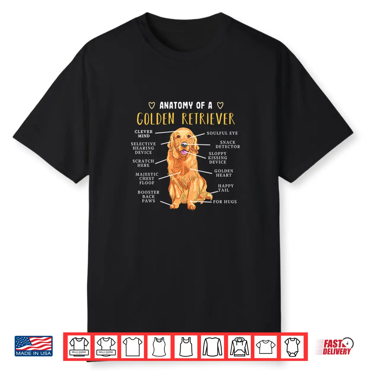 Anatomy Golden Retriever Dog Lovers For Men Women Shirt Anatomy Golden Retriever Dog Lovers For Men Women Shirt
