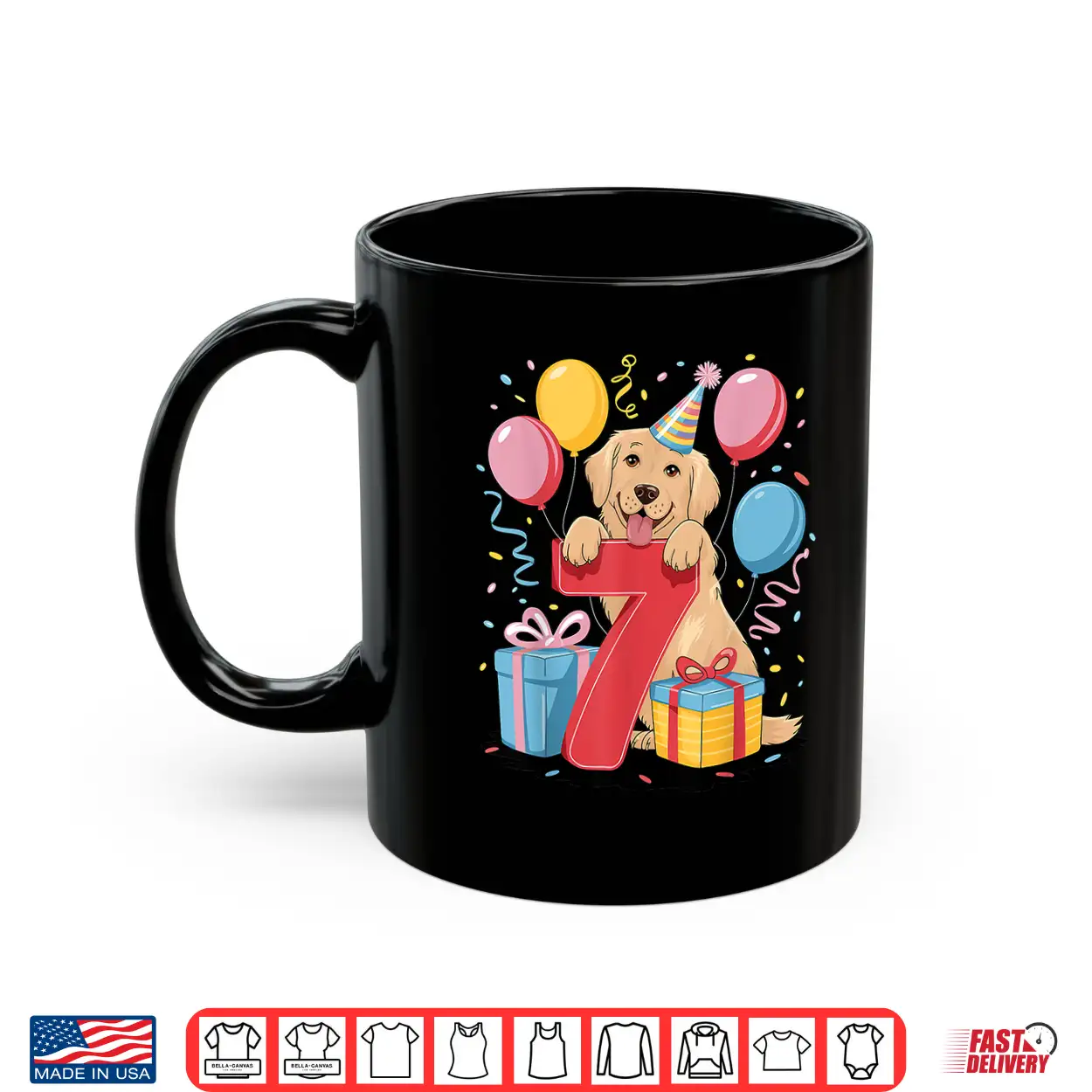 7Th Birthday Boy Girl 7 Years Old Seven Golden Retriever Shirt 7Th Birthday Boy Girl 7 Years Old Seven Golden Retriever Shirt