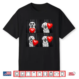 Funny Golden Retriever Photobooth Dog Lover Valentines Shirt