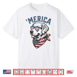 Golden Retriever 4Th Of July Merica Usa Sunglasses Shirt