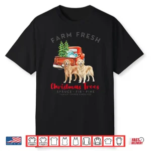 Golden Retriever Christmas Farm Fresh Christmas Trees Shirt