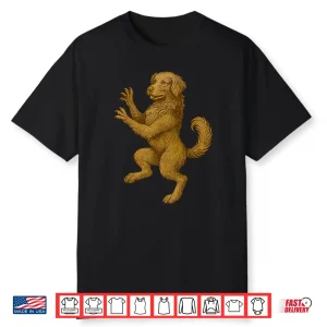 Golden Retriever Crest Renaissance Heraldic Medieval Dog Shirt