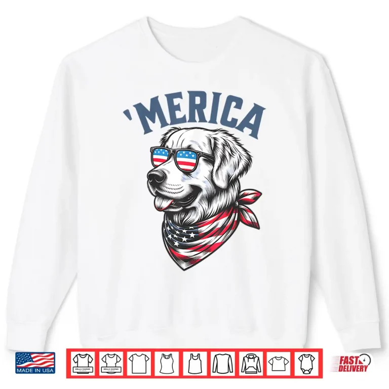 Golden Retriever 4Th Of July Merica Usa Sunglasses Shirt 2 Sweatshirt Golden Retriever 4th Of July Merica USA Sunglasses Shirt