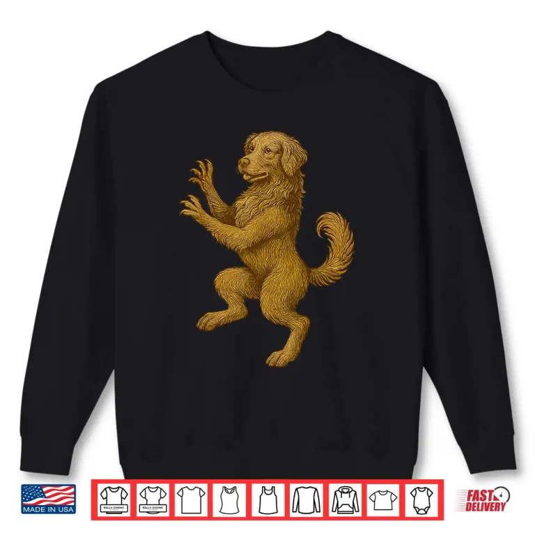 Sweatshirt Golden Retriever Crest Renaissance Heraldic Medieval Dog Shirt