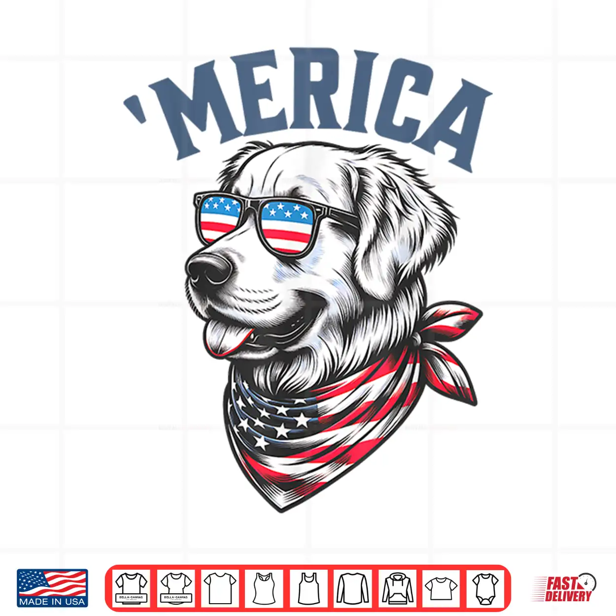 Golden Retriever 4Th Of July Merica Usa Sunglasses Shirt Golden Retriever 4Th Of July Merica Usa Sunglasses Shirt