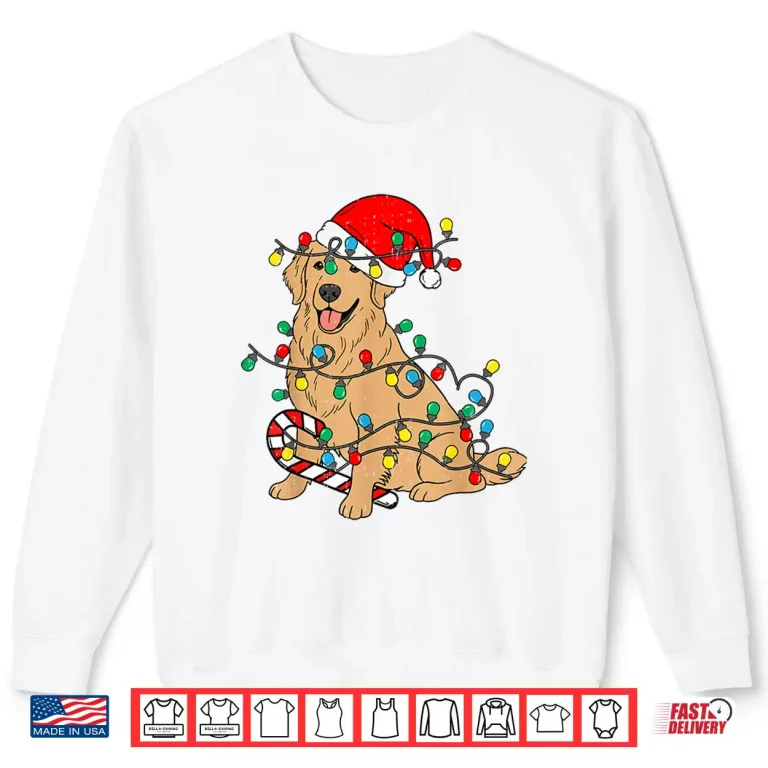 Golden Retriever Dog Christmas Lights Xmas Pet Dog Lover Shirt 2 Sweatshirt Golden Retriever Dog Christmas Lights Xmas Pet Dog Lover Shirt