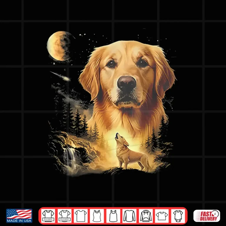 Design Golden Retriever Howling to The Moon Vintage Shirt