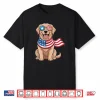 Patriotic Golden Retriever Dog American Flag 4Th Of July Shirt