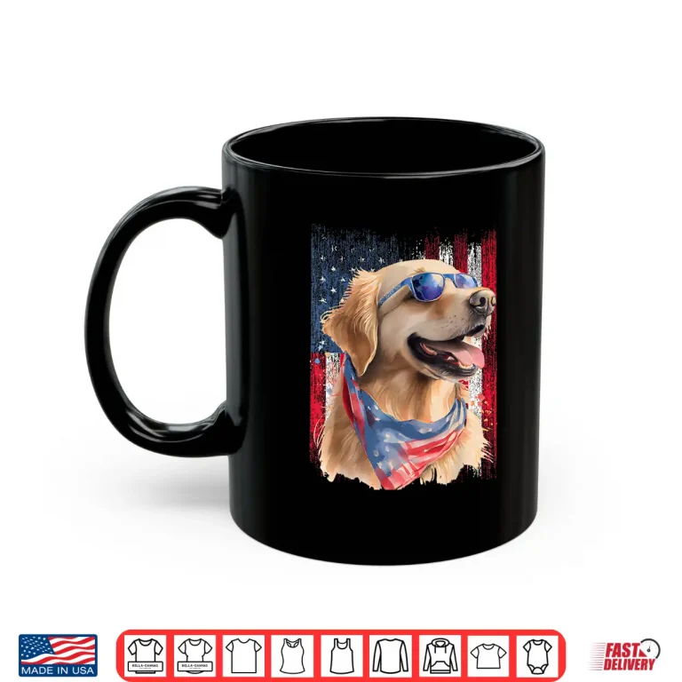 Patriotic Golden Retriever Usa American Flag Dog Lover Shirt 3 Mug Patriotic Golden Retriever USA American Flag Dog Lover Shirt