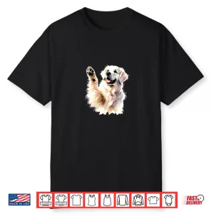 White English Cream Golden Retriever Paw Canine Pooch Fun Shirt