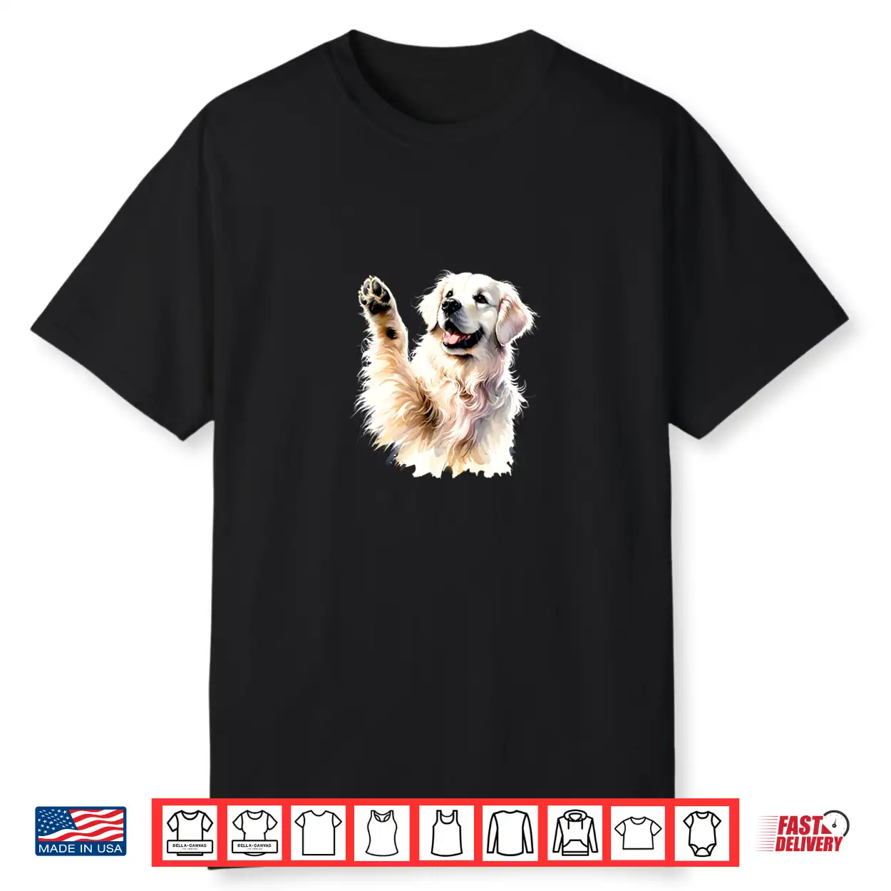 White English Cream Golden Retriever Paw Canine Pooch Fun Shirt White English Cream Golden Retriever Paw Canine Pooch Fun Shirt