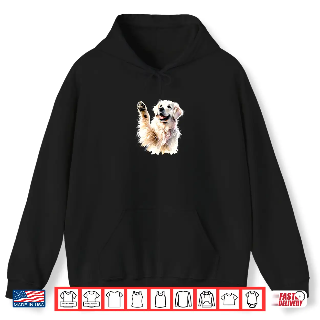 White English Cream Golden Retriever Paw Canine Pooch Fun Shirt White English Cream Golden Retriever Paw Canine Pooch Fun Shirt