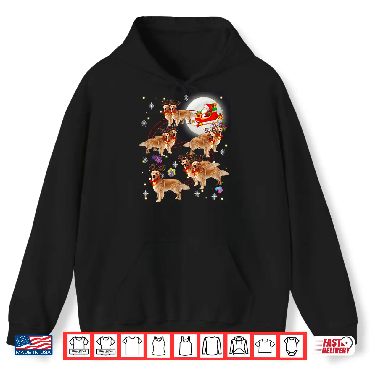 Christmas Santa Claus Riding Golden Retriever Xmas Pajamas Shirt Christmas Santa Claus Riding Golden Retriever Xmas Pajamas Shirt