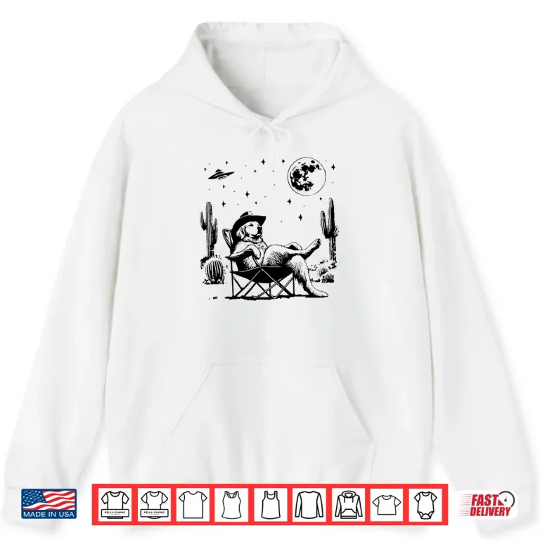 Funny Cowboy Golden Retriever Relaxing On Camping Chair Dog Shirt 1 Hoodie Funny Cowboy Golden Retriever Relaxing On Camping Chair Dog Shirt