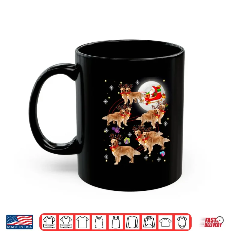 Christmas Santa Claus Riding Golden Retriever Xmas Pajamas Shirt 3 Mug Christmas Santa Claus Riding Golden Retriever Xmas Pajamas Shirt