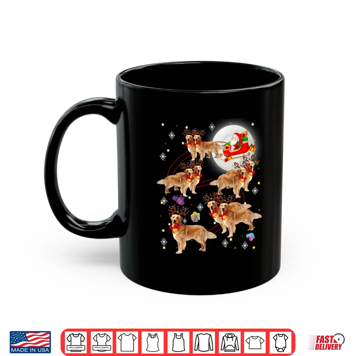Christmas Santa Claus Riding Golden Retriever Xmas Pajamas Shirt Christmas Santa Claus Riding Golden Retriever Xmas Pajamas Shirt