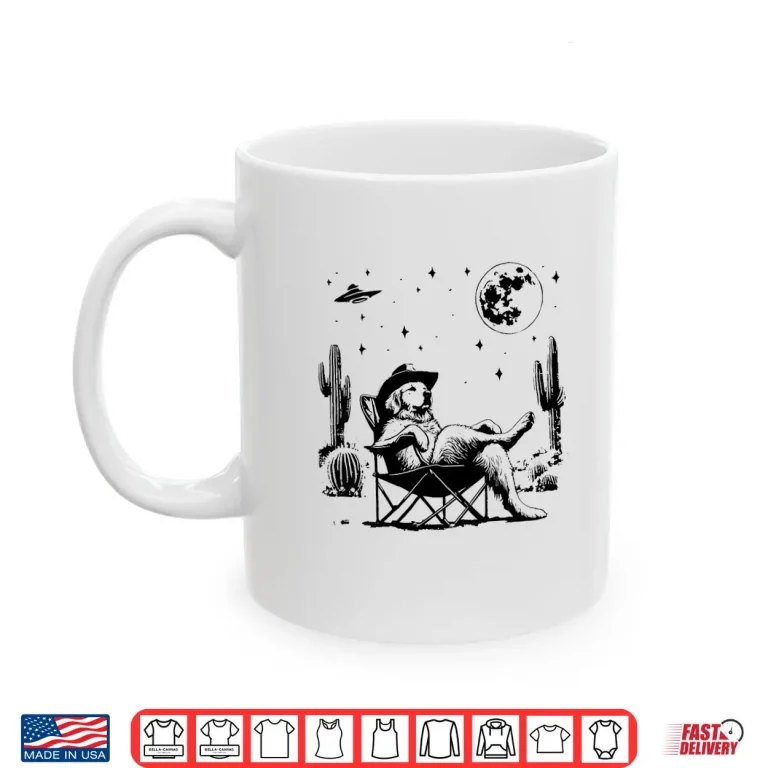 Funny Cowboy Golden Retriever Relaxing On Camping Chair Dog Shirt 3 Mug Funny Cowboy Golden Retriever Relaxing On Camping Chair Dog Shirt