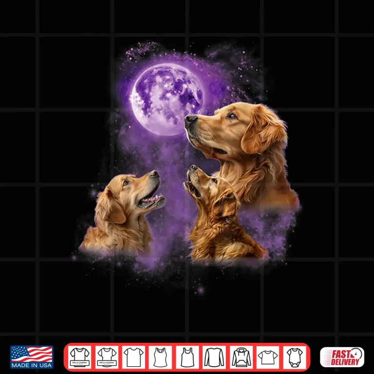 Design Funny Golden Retriever T Shirt Howling at the Moon Shirt