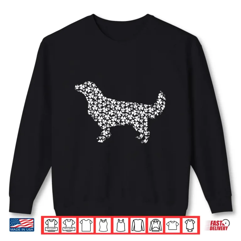 Sweatshirt Golden Retriever Dog Cute Shamrock St Patricks Day Shirt
